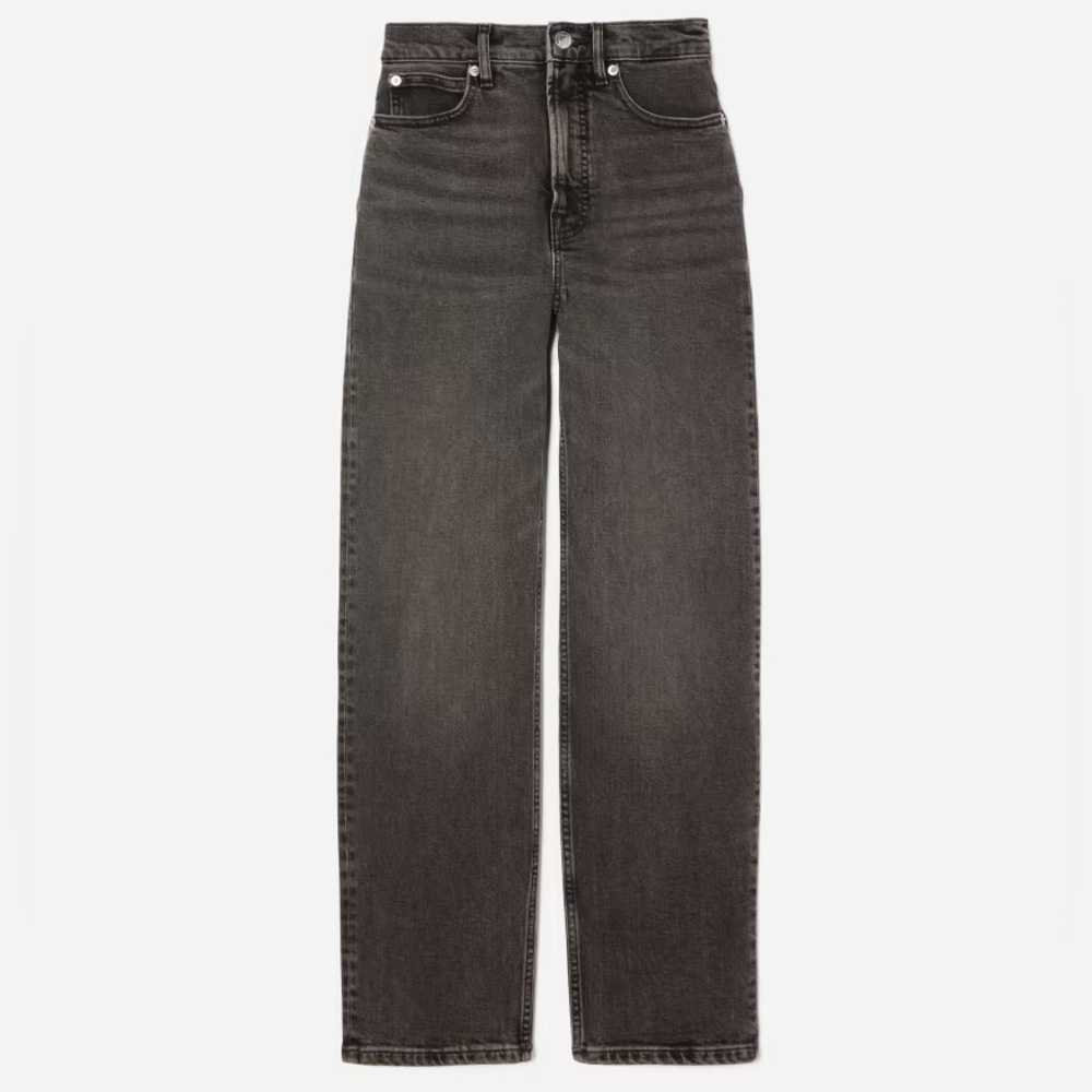 Everlane The Way High Jean Womens Straight Leg Jeans Washed Black Size 27 Long